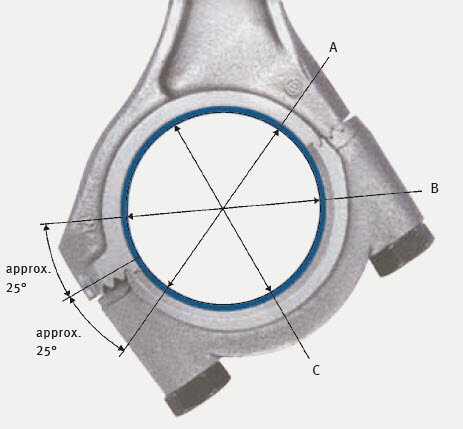 2. Misurazione con semicuscinetti inseriti 2. Misurazione con semicuscinetti inseriti