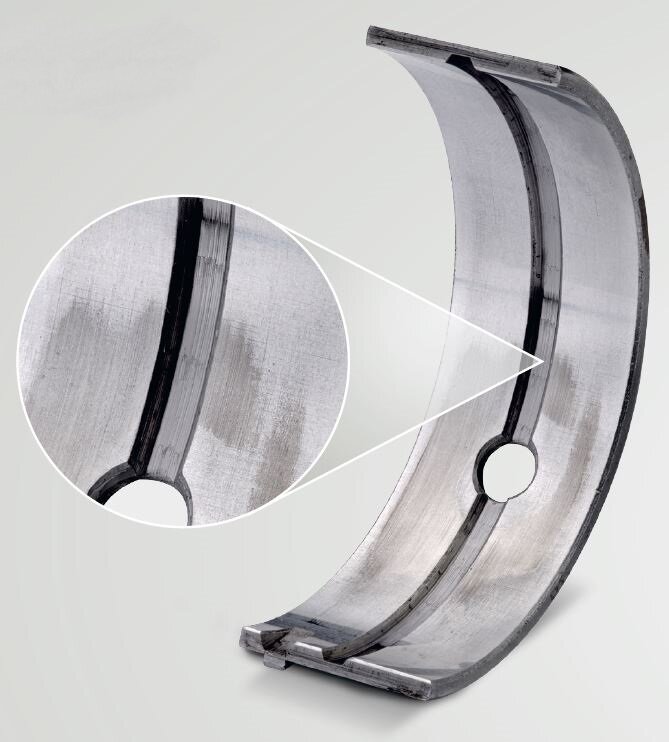 Semicuscinetto di banco superiore materiale composito acciaioalluminio (clicca per ingrandire) Semicuscinetto di banco superiore materiale composito acciaioalluminio