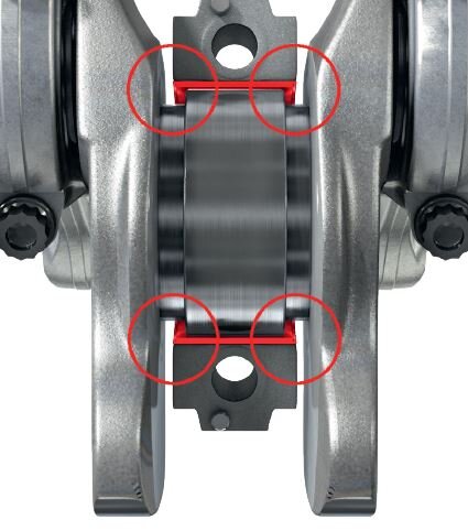 Fig. 2: Sporgenza assiale su entrambi i lati (clicca per ingrandire) Fig. 2: Sporgenza assiale su entrambi i lati