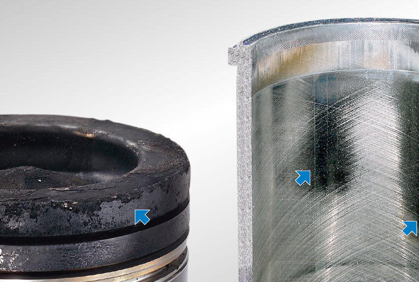 Couche de calamine sur le cordon de feu et usure par abrasion de la surface de travail du cylindre| KS | Kolbenschmidt | Motorservice