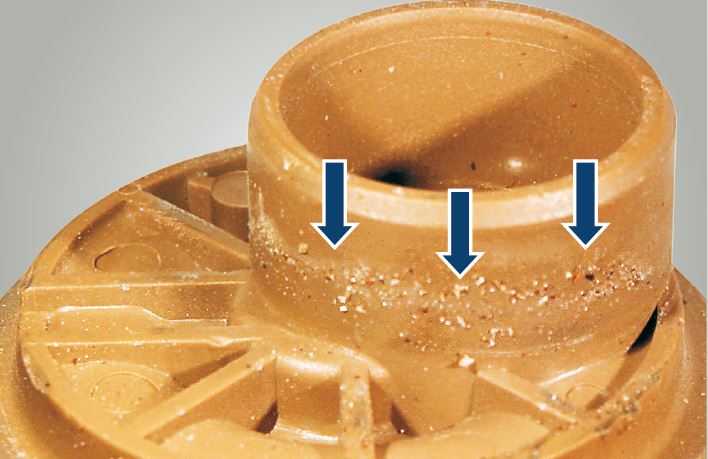 Chalk deposits in the inlet of this in-tank pump | Pierburg | Motorservice
