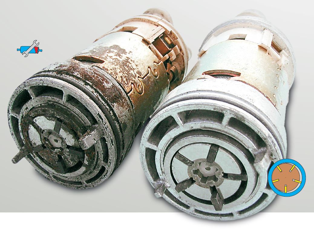 Water damage to a vane-type pump On the right for the purpose of comparison is a fuel pump with comparable mileage, which has not been exposed to water. | Pierburg | Motorservice